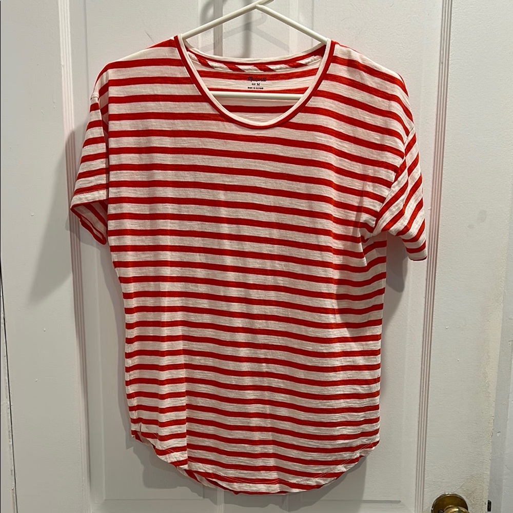 Madewell Red and White Striped T-Shirt